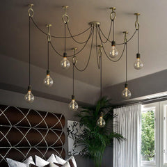 Industrial Spider Gasolier Chandelier