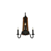 17" Wide Barrel Stave Madera 3 Light Chandelier
