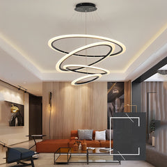 4-ring Geometric LED Modern Chandelier Pendant Light Hanging Lamp Island Lights