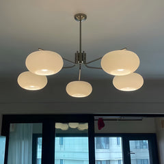 5 Lights Glass Three Step Dimming Light LED Nordic Chandelier Hanging Lamp