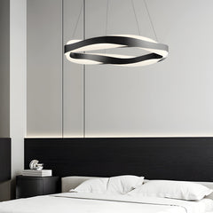 1-Light Linear Wavy Round LED Pendant Light
