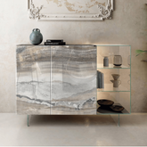 36e8 Glass Sideboard - Onice Grigio