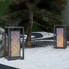 Retro Square Waterproof LED Gray Modern Outdoor Path Lights Post Lights