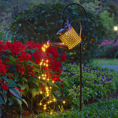 Creative Iron Kettle Shower Waterproof LED Modern Solar Garden Lights