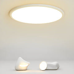 16'' Modern LED Geometric Circle Black Flush Mount Ceiling Lights with Black White Edge