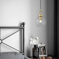 Semi Globe Glass Electroplated Metal LED Industrial Style Pendant Lighting
