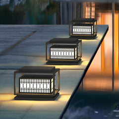 Square Vintage Design LED Waterproof Traditional Outdoor Pillar Lights