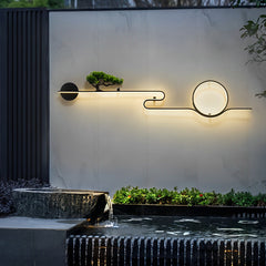 Moon Tree Scenery Waterproof LED Black Retro Outdoor Wall Lights Sconces