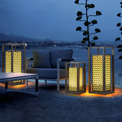 Unique Flower Pattern Waterproof Black Modern LED Lawn Lamp Path Lights