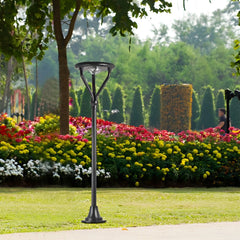 Round LED Waterproof Intelligent Modern Solar Lamp Post Outdoor Light