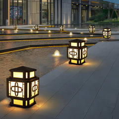 Creative LED Waterproof Black Retro Outdoor Deck Post Lights Pillar Light