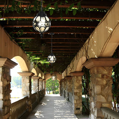 Waterproof Retro Aluminum Glass Ball American Style Outdoor Chandelier