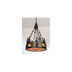 4 Light 22" Wide Pendant with Handmade Shade