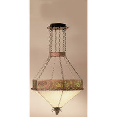 3 Light 32" Wide Pendant with Handmade Shade