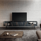 36e8 Glass TV Unit - Sahara Noir