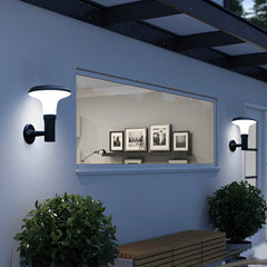 Round Flower LED Waterproof Black Modern Solar Wall Lamp Wall Sconces Lighting