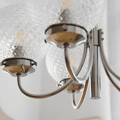 6 Lights Minimalist Planet Glass Balls Postmodern Chandelier Hanging Lights