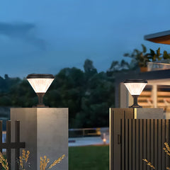 9-In H Waterproof Black Post Solar LED Pier Mount Light