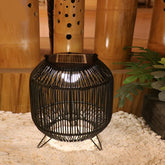 Waterproof Portable LED Rattan Retro Solar Powered Outdoor Lanterns