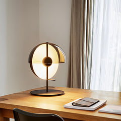 Novelty 2 Half-Spheres Amber Glass LED Table Lamp