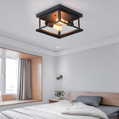 Vierkante IJzeren Retro Industriële Plafondlampen Opbouwverlichting