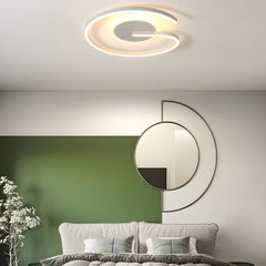 White/Black Open Ring Circle Ceiling Lamp LED Bedroom Flush Mounted Ceiling Light