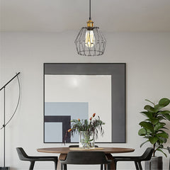 3 Lights Changeable Shape Iron Cage Retro Industrial Style Chandelier