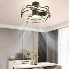 23.6'' Low Profile Ceiling Fan with Dimmable Light and Remote