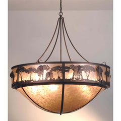 12 Light 54" Wide Pendant with Handmade Shade