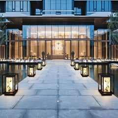 Landscape Pattern LED Waterproof Modern Solar Path Lights Deck Post Lights