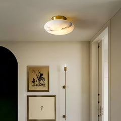 Alabaster Oval Overhead light Ceiling Lamp