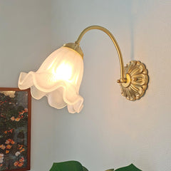 Brass Floral Glass Lamp bracket Sconce
