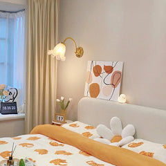 Brass Floral Glass Lamp bracket Sconce