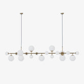 Brass Glass Globe Electrolier Chandelier