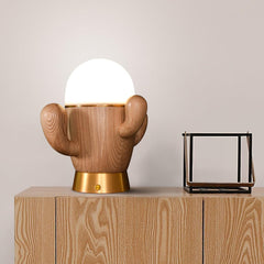 Wooden Cactus Accent lamp Table Lamp