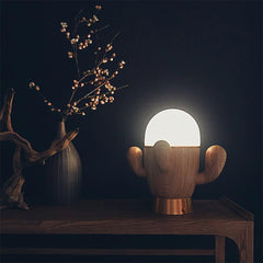 Wooden Cactus Accent lamp Table Lamp