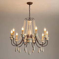 Candle Style Beaded Gasolier Chandelier