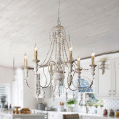 Candle Style Beaded Gasolier Chandelier