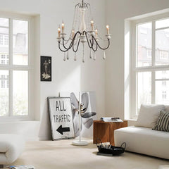 Candle Style Beaded Gasolier Chandelier