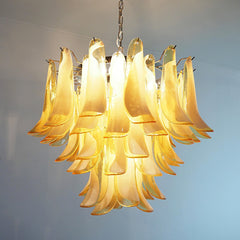 Amber Glass Murano Petals Ceiling fixture Chandelier