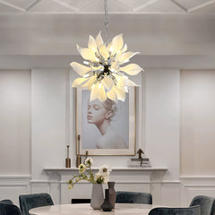 Ceramic Petals Blooming Crown Chandelier