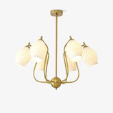 Ceramic Ribbed Gasolier Chandelier