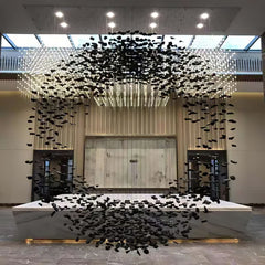 Charcoal Cascade Pixel Gasolier Chandelier