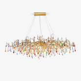 Colorful Raindrop Brass Branch Candelabrum Chandelier