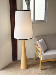 Faux Wood Conical Torchiere Lamp Floor Lamp