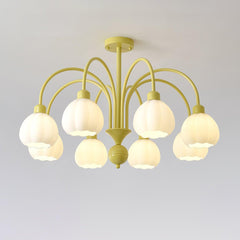 Cream Pumpkin Ball Ceiling fixture Chandelier