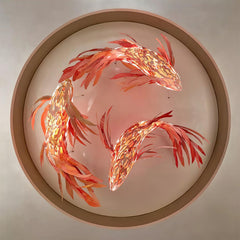 Crimson Swirl Koi Pendant light Chandelier