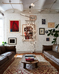 Brass Glass Drop Candelabrum Chandelier