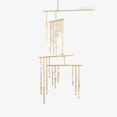 Brass Glass Drop Candelabrum Chandelier