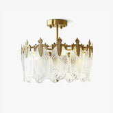 Decorative Pattern Glass Round Gasolier Chandelier
